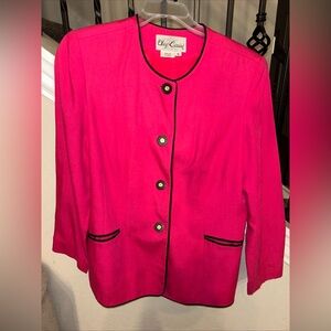 Vintage Oleg Cassini Pink Blazer Size 16 Barbie style